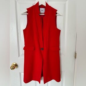 Zara Red Sleeveless Blazer Vest – Size S
